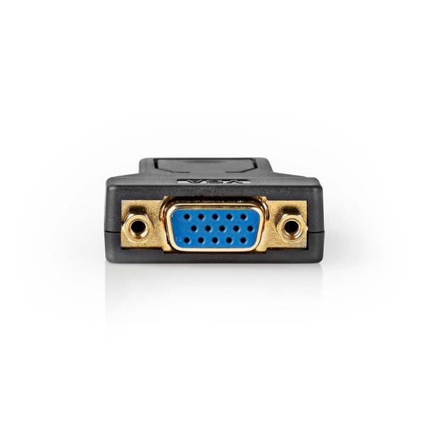 DisplayPort adapter | DisplayPort Han | VGA Hun | 1080p | Guldplateret | Lige | Runde | ABS | Antracit | Box