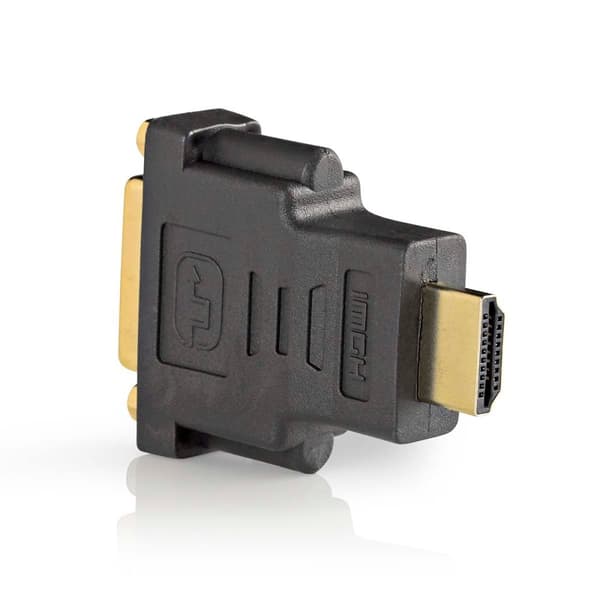 HDMI™ -sovitin | HDMI™ liitin | DVI-D 24+1-Pin Naaras | Kullattu | Suora | ABS-Muovi | Antrasiitti | 1 kpl | Laatikko