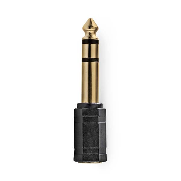 Stereo Audio Adapter | 6.35 mm Hane | 3.5 mm Hona | Guldplaterad | Rak | ABS | Antracit | 1 st. | Låda