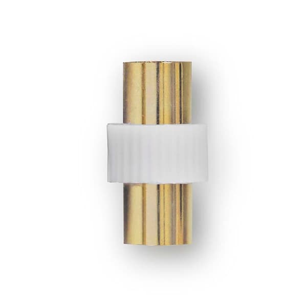 Satellit & Antenne adapter | IEC (Coax) Han | IEC (Coax) Han | Guldplateret | 75 Ohm | Lige | Metal / Plastik | Hvid | 1 stk. | Box