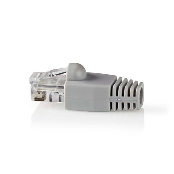 RJ45-stik | Han | Solid UTP CAT6 | Lige | Guldplateret | 10 stk. | PVC | Grå | Box