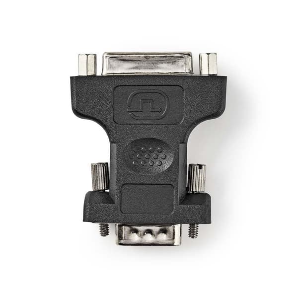 VGA-adapter | VGA Hane | DVI-I 24+5-Pin Hona | Nickelplaterad | Rak | ABS / Metall | Svart | Plastpåse