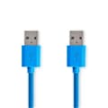 Miniatyrbillede 1 af 3: USB-kabel | USB 3.2 Gen 1 | USB-A Han | USB-A Han | 5 Gbps | Nikkelplateret | 2.00 m | Runde | PVC | Blå | Konvolut