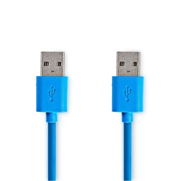 USB-kabel | USB 3.2 Gen 1 | USB-A Han | USB-A Han | 5 Gbps | Nikkelplateret | 2.00 m | Runde | PVC | Blå | Konvolut