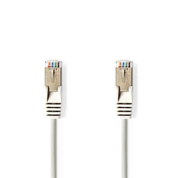 CAT5e netværkskabel | SF/UTP | RJ45 Han | RJ45 Han | 7.50 m | Runde | PVC | Grå | Plastikpose