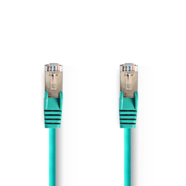 CAT5e nätverkskabel | SF/UTP | RJ45 hane | RJ45 hane | 5.00 m | Rund | PVC | Grön | Plastpåse