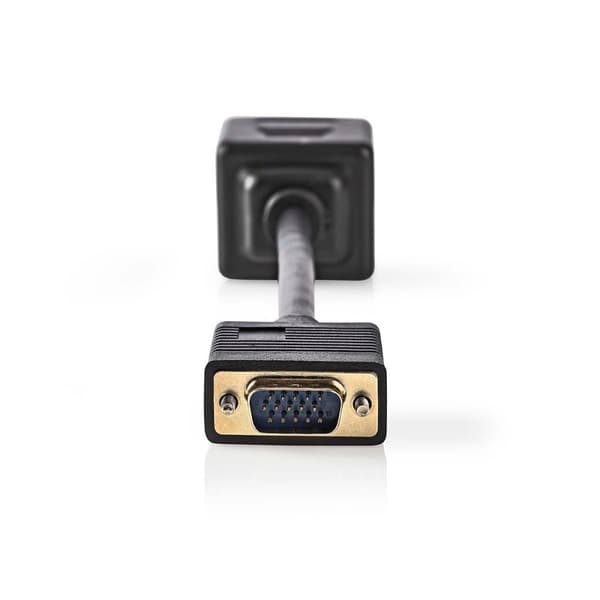 VGA-kabel | VGA Hane | 2x VGA hona | Guldplaterad | Maximal upplösning: 1280x768 | 0.20 m | Rund | ABS | Svart | Plastpåse