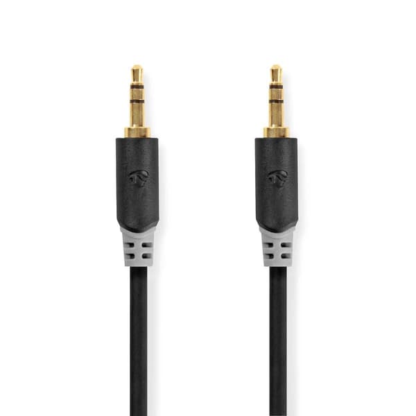 Stereoäänikaapeli | 3.5 mm uros | 3.5 mm uros | Kullattu | 0.50 m | Pyöreä | Antrasiitti | Ikkunallinen laatikko