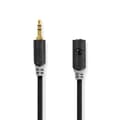 Miniatyrbillede 1 af 3: Stereo Audio kabel | 3.5 mm Hanstik | 3.5 mm Hunstik | Guldplateret | 1.00 m | Runde | Antracit | Box