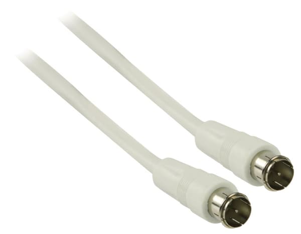 Antennkabel F-Hane, Snabbkoppling - F-Hane, Snabbkoppling 10.0 m Vit