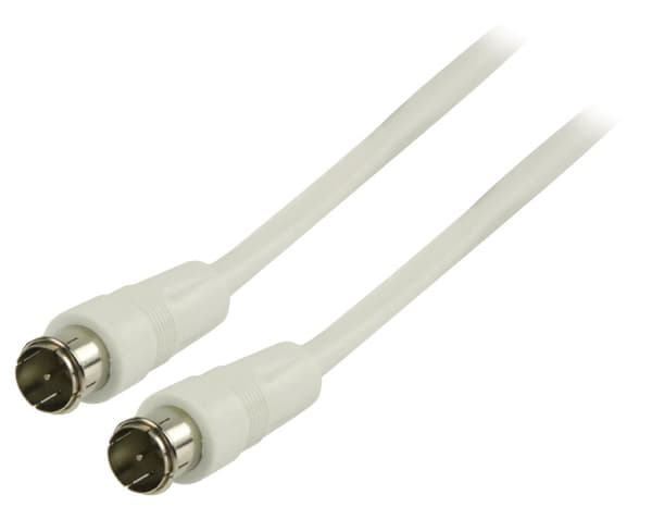 Antennkabel F-Hane, Snabbkoppling - F-Hane, Snabbkoppling 10.0 m Vit
