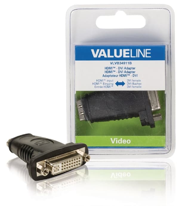 High Speed HDMI med Ethernet Adapter HDMI Hona - DVI-D 24+1p hona Svart