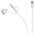 Miniatyrbild 2 av 2: 3-i-1 Synk och Laddningskabel USB A hane - Micro B-hane 1.00 m Vit