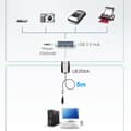 Miniatyrbilde 2 av 2: USB 3.0-Kabel USB A Hun - USB A Han 5 m Sort