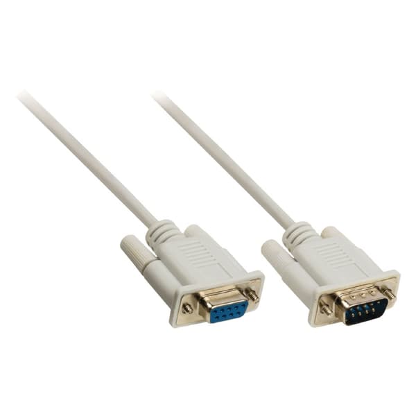 Seriell Kabel D-SUB 9-Pin Hane - D-SUB 9-Pin Hona 10.0 m Elfenben
