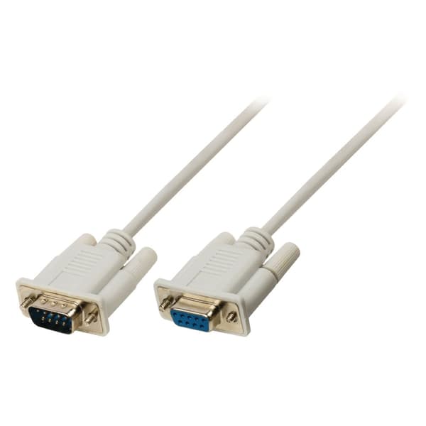 Seriell Kabel D-SUB 9-Pin Hane - D-SUB 9-Pin Hona 10.0 m Elfenben