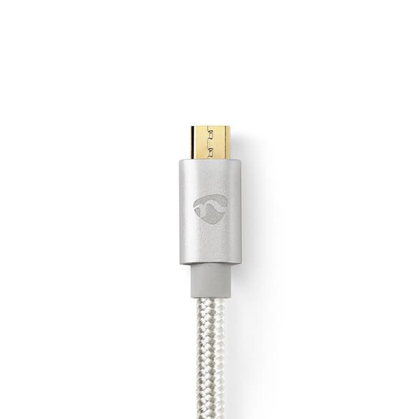 USB-kabel | USB 2.0 | USB-C™ Han | USB Micro-B han | 10 W | 480 Mbps | Guldplateret | 2.00 m | Runde | Flettet / Nylon | Aluminium | Cover Window Box
