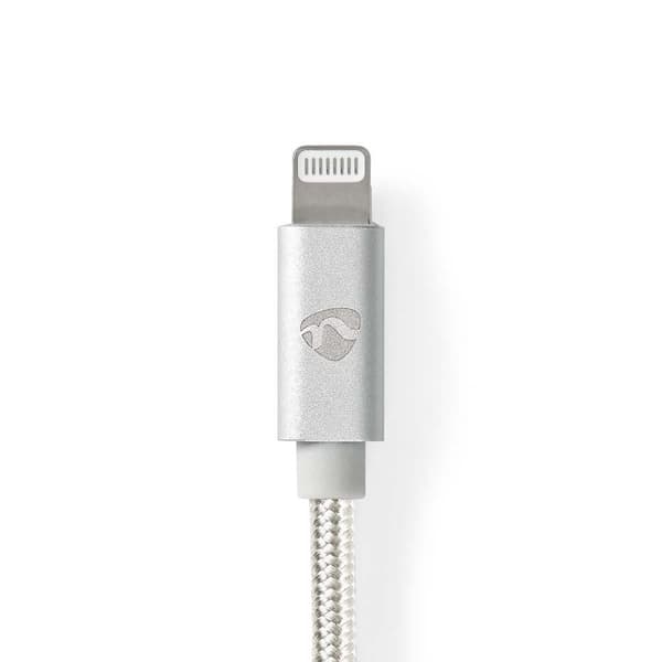 Lightning Kabel | USB 2.0 | Apple Lightning, 8-stifts | USB-A Hane | 480 Mbps | Guldplaterad | 1.00 m | Rund | Flätad / Nylon | Aluminium | Kartong me
