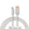 Miniatyrbild 1 av 9: Lightning Kabel | USB 2.0 | Apple Lightning, 8-stifts | USB-A Hane | 480 Mbps | Guldplaterad | 1.00 m | Rund | Flätad / Nylon | Aluminium | Kartong me