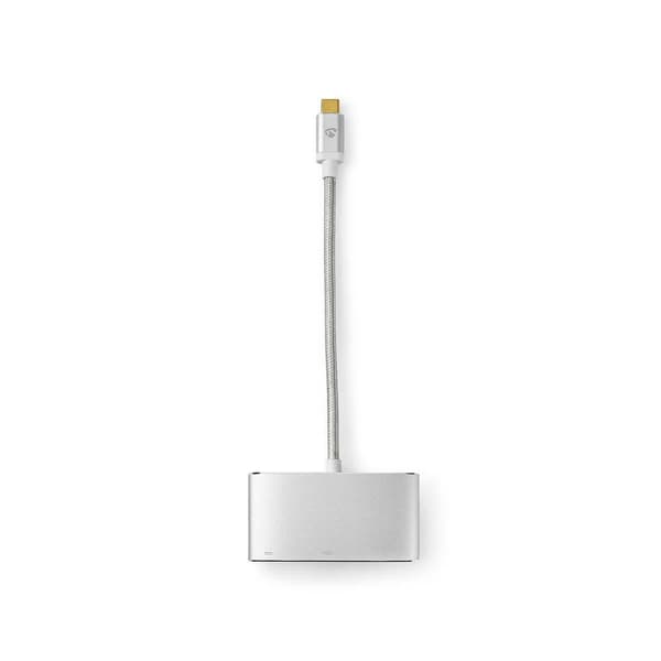 USB Multi-Port Adapter | USB 3.2 Gen 1 | USB-C™ Han | USB-A Hun / USB-C™ Hun / VGA Hun | 5 Gbps | 0.20 m | Runde | Guldplateret | Flettet / Nylon | Sø