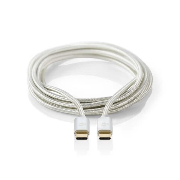 USB-kabel | USB 3.2 Gen 1 | USB-C™ Hane | USB-C™ Hane | 60 W | 4K@60Hz | 5 Gbps | Guldplaterad | 2.00 m | Rund | Flätad / Nylon | Aluminium | Kartong