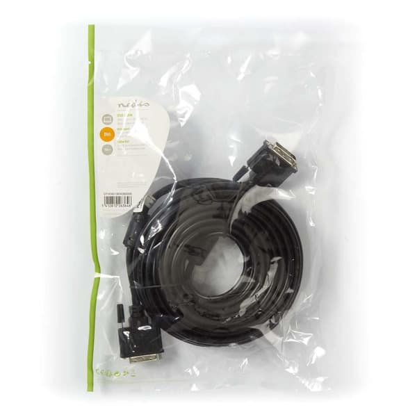 DVI-kabel | DVI-D 24 + 1-pin han | DVI-D 24 + 1-pin han | 1080p | Nikkelplateret | 10.0 m | Lige | PVC | Sort | Plastikpose