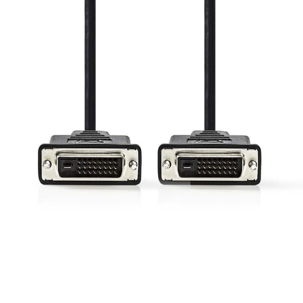 DVI-kabel | DVI-D 24 + 1-pin han | DVI-D 24 + 1-pin han | 1080p | Nikkelplateret | 10.0 m | Lige | PVC | Sort | Plastikpose