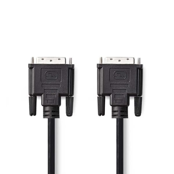 DVI-kabel | DVI-D 24 + 1-pin han | DVI-D 24 + 1-pin han | 1080p | Nikkelplateret | 10.0 m | Lige | PVC | Sort | Plastikpose