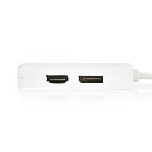 Mini Displayport-kabel | DisplayPort 1.2 | Mini DisplayPort Han | DisplayPort Hun / DVI-D 24+1-Pins Hun / HDMI ™ -inngang | 21.6 Gbps | Nikkel belagt