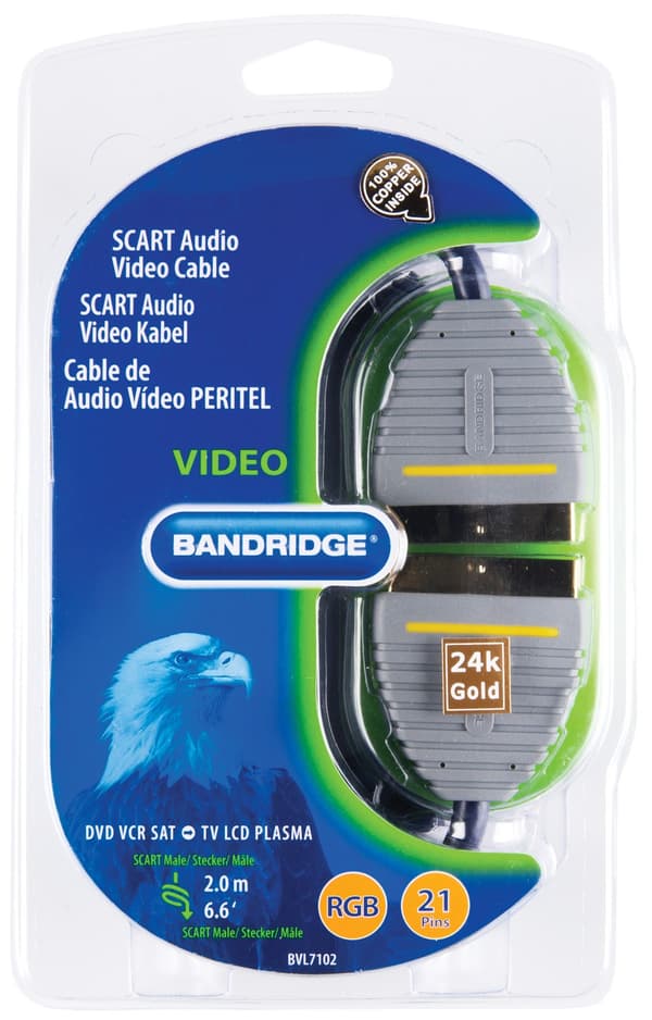 Scart-Kabel SCART Han - SCART Han 2.00 m Blå