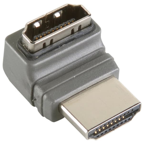 High Speed HDMI med Ethernet Adapter Vinklet 270° HDMI Kontakt - HDMI Hun Grå