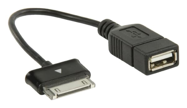 Synk och Laddningskabel Samsung 30-Pin Hane - USB A hona 0.20 m Svart