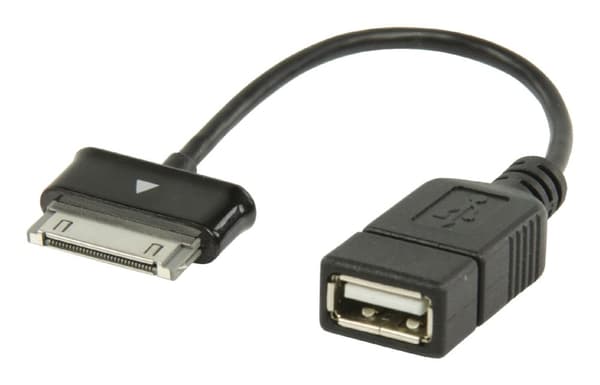 Synk och Laddningskabel Samsung 30-Pin Hane - USB A hona 0.20 m Svart