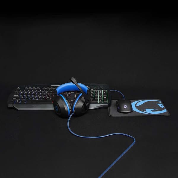 Gaming Combo Kit | 4-i-1 | Tangentbord, headset, mus och musmatta | Blå / Svart | QWERTY | IT Layout