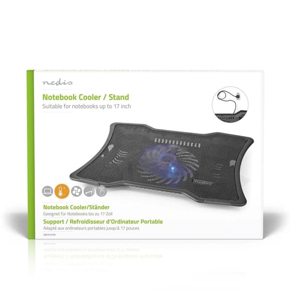 Notatbokstativ | Antall vifter: 1 | USB-Strøm | Antall vinkler: 2 | 17 " | 1500 rpm | LED