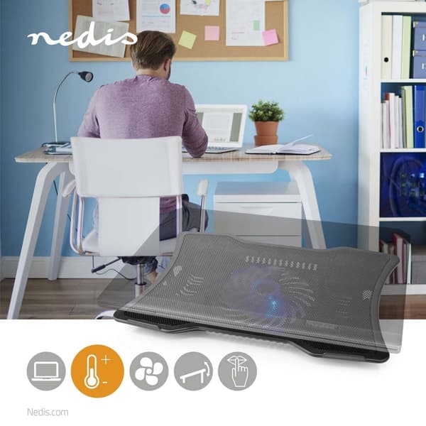 Notatbokstativ | Antall vifter: 1 | USB-Strøm | Antall vinkler: 2 | 17 " | 1500 rpm | LED