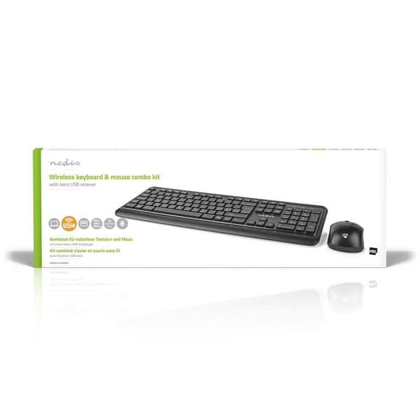 Mus och tangentbord | Trådlös | Mus- och tangentbordanslutning: USB | 800 / 1200 / 1600 dpi | Justerbar DPI | QWERTY | ND Layout