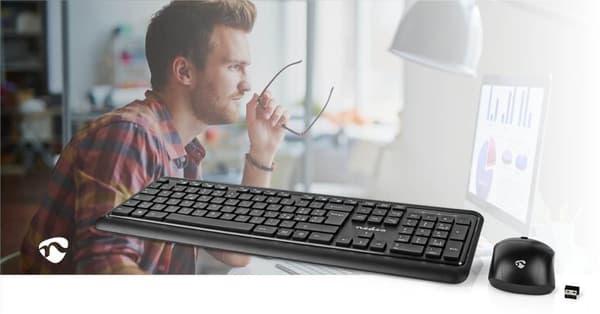Hiiri ja Näppäimistö Paketti | Langaton | Hiiri- ja näppäimistöliitäntä: USB | 800 / 1200 / 1600 dpi | Säädettävä DPI | QWERTY | IT Näppäinasettelu