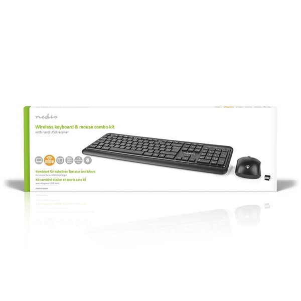 Hiiri ja Näppäimistö Paketti | Langaton | Hiiri- ja näppäimistöliitäntä: USB | 800 / 1200 / 1600 dpi | Säädettävä DPI | QWERTY | IT Näppäinasettelu