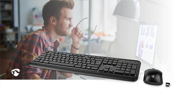 Mus och tangentbord | Trådlös | Mus- och tangentbordanslutning: USB | 800 / 1200 / 1600 dpi | Justerbar DPI | AZERTY | FR Layout