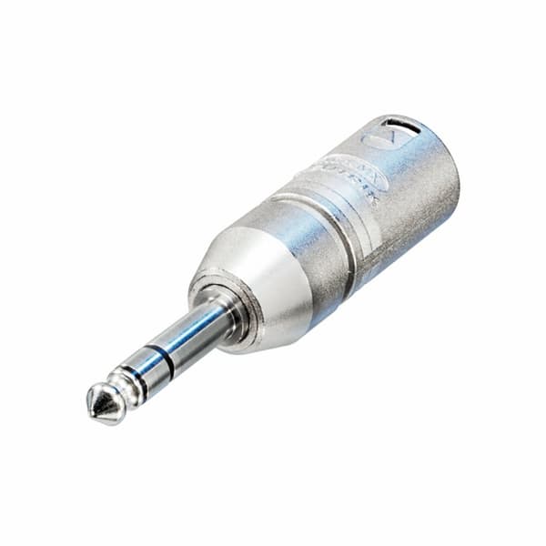 XLR Adapter XLR 3p Han - 6.35 mm, Han Sølv