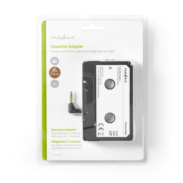 Bilstereo Aux Cassette Adapter | 3.5 mm | Kabellengde: 1.00 m | Sort