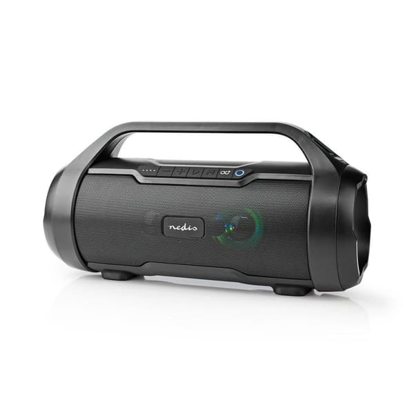 Bluetooth® Party Boombox | 6 timmar | 2.0 | 120 W | Uppspelning av media: AUX / Micro SD / USB | IPX5 | Synkroniseringsbar | Bärhandtag | Festljus | S