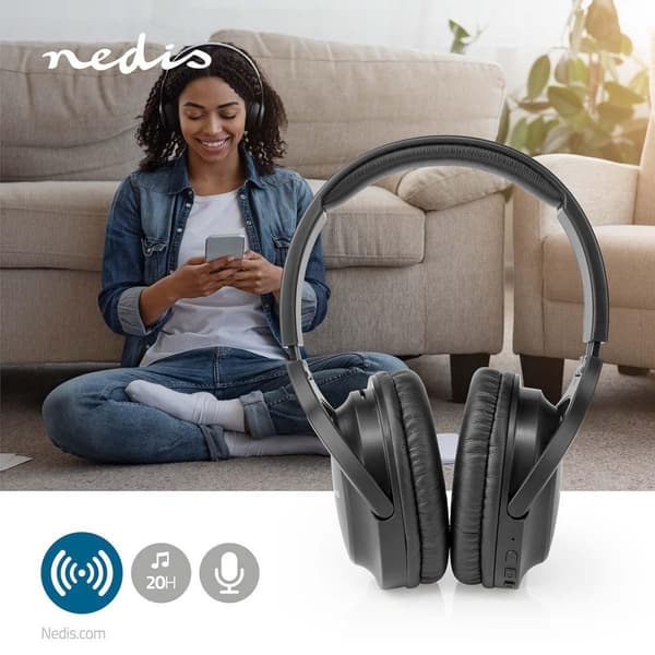 Trådlösa Over-Ear hörlurar | Maximal batteritid: 20 timmar | Inbygd mikrofon | Tryck på Kontroll | Stöd för röststyrning | Volymkontroll | Resväska in