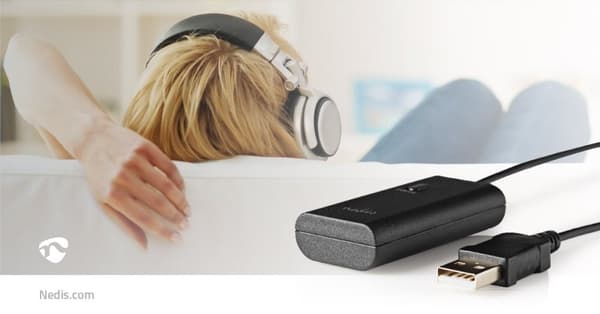 Bluetooth® Transmitter | Tilslutninger indgang: 1x AUX / 1x USB | SBC | Op til 1 enhed | Sort