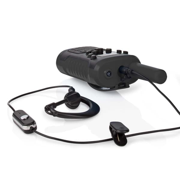 Walkie-talkie Set | 2 Håndsæt | Op til 6 km | Frekvens kanaler: 8 | PTT / VOX | Op til 3 Timer | Hovedtelefonudgang | 2 Headsets | Sort