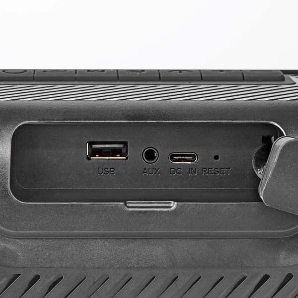 Bluetooth® Party Boombox | 4.5 timmar | 2.0 | 45 W | Uppspelning av media: AUX / USB | IPX5 | Synkroniseringsbar | Bärhandtag | Festljus | Svart