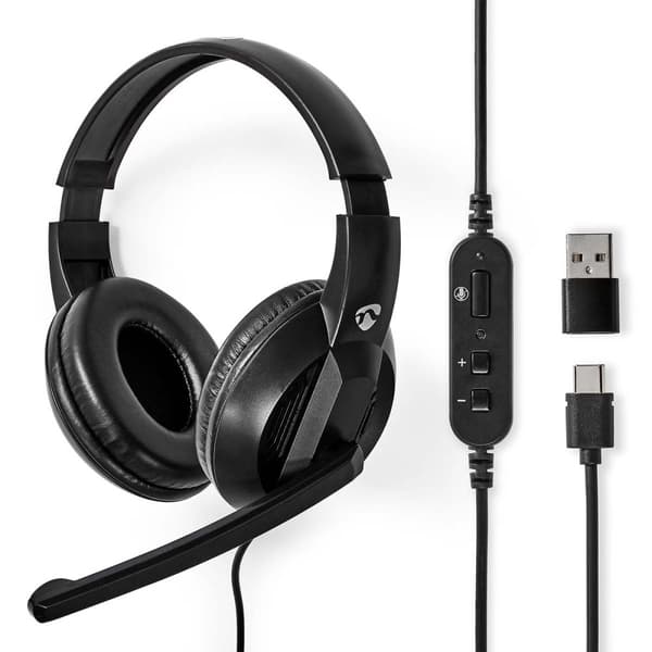 PC-hodesett | Over-Ear | Stereo | USB Type-A / USB Type-C™ | Fold-Away Mikrofon | Sort