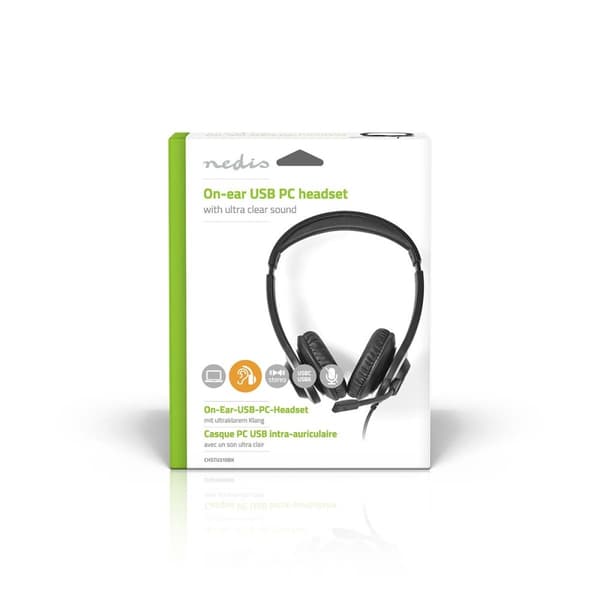 PC headset | On-Ear | Stereo | USB Type-A / USB Type-C™ | Vikbara Mikrofon | Svart