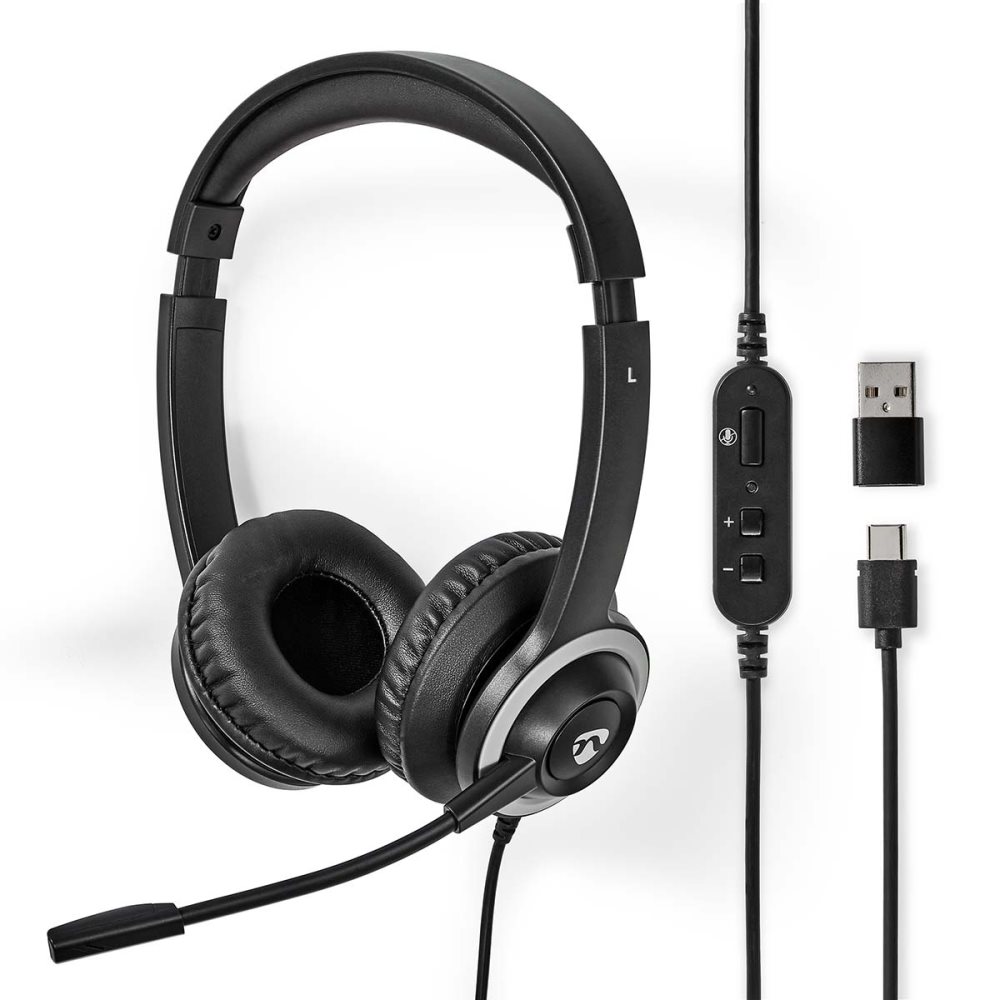 PC-hodesett | On-Ear | Stereo | USB Type-A / USB Type-C™ | Fold-Away Mikrofon | Sort